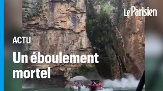 Sept touristes en bateau tués par l’effondrement d’une falaise au Brésil [upl. by Vin]