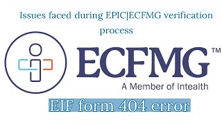 Issue faced during EPICECFMG uploading EIF form downloading and Delay in varification from PMDC [upl. by Bekaj]