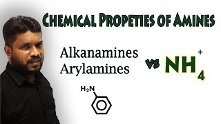 4Amines Chemical Properties  Alkanamines vs Ammonia  Arylamines vs Ammonia [upl. by Vatsug]