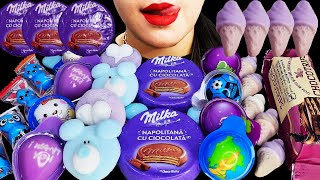 ASMR PURPLE💜 BLUE 💙DESSERTS PARTYMUKBANG GUMMY BALL⚽MARSHMALLOWCHOCOLATE🍫PASTILLEPURPLE FOOD [upl. by Whall]