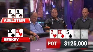 AA Adelstein vs KK Berkey  459000 Pot [upl. by Zantos]