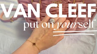 How to Put on Van Cleef Bracelet with By Yourself works for any bracelet [upl. by Yemrots]