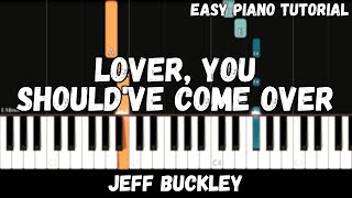 Jeff Buckley  Lover You Shouldve Come Over Easy Piano Tutorial [upl. by Stephenson]