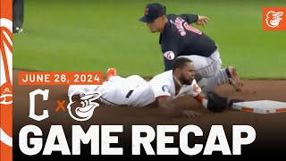 Guardians vs Orioles Game Recap 62624  MLB Highlights  Baltimore Orioles [upl. by Skipp]