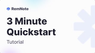 Spaced Repetition Flashcards in Your Notes  3 Minute RemNote Quickstart [upl. by Phio]