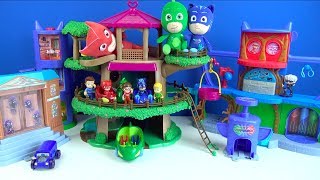 Pijamaskeliler oyuncak koleksiyonu dönüştürme oyun seti Pj masks karargahı ağaç evi ve yarış pist [upl. by Adnileb530]