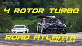 4 ROTOR TURBO RX7 FIRST SHAKEDOWN RACETRACK GRIDLIFE 2019 ROAD ATLANTA SCREAMING USA [upl. by Bernardi593]