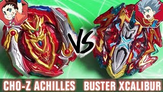 KINGDOM TRAINING BATTLE ChoZ Achilles 00Dm VS Buster Xcalibur 1DSw  Beyblade Burst Turbo [upl. by Edie302]