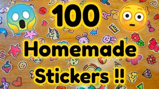 100 Homemade Stickers 😱😳 How to make stickers at home Make stickers without sticker paperdiy craft [upl. by Barnett]