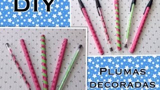 LAPICEROS O PLUMAS DECORADAS CON WASHI TAPE [upl. by Atnomed780]