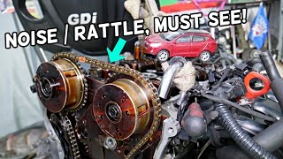 TIMING CHAIN NOISE RATTLE on Hyundai Tucson VVT Gear Rattle Noise [upl. by Pierette]