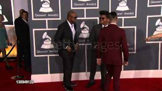 Bruno Mars amp The Smeezingtons arriving at the Grammys 2012 Red Carpet [upl. by Tecil]