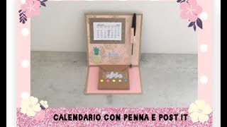 Calendario da tavolo fai da te con post it e porta penna DIY Calendar Tutorial [upl. by Nayek]