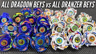 ALL DRAGOON BEYS vs ALL DRANZER BEYS  Timeline Battle  BEYBLADE  GENERATION MARATHON [upl. by Nylirak]