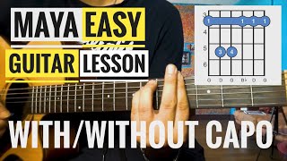 guitar lesson of maya naruwana  Ayush gauchan  with  without capo  beginners lesson [upl. by Nageam]