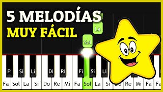 5 CANCIONES FÁCILES para Piano Tutorial Synthesia [upl. by Neret]