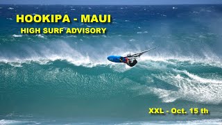 Windsurfing at Hookipa  High Surf Advisory Oct 15th 🌊🌊🌊 maui windsurfing [upl. by Cartwell]