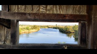 Guadalhorce river delta and bridge Puente peatonal río Guadalhorce [upl. by Suillenroc]