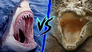 Great White Shark VS Saltwater Crocodile  Who Wins ⚔️🔥 [upl. by Brieta]