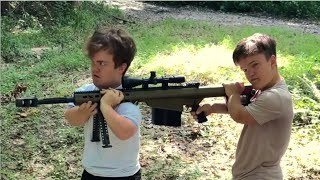 Dwarfs Try Shooting Largest Sniper Rifle On Earth 50 Cal [upl. by Grayce]