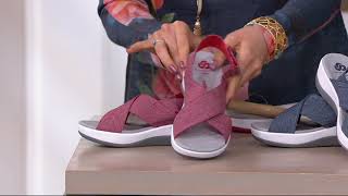 CLOUDSTEPPERS by Clarks Adjustable Sandals  Arla Kaydin on QVC [upl. by Epilif614]