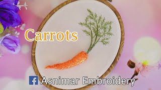 Ribbon Embroidery With Design of Carrots [upl. by Eirbua]