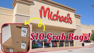 NEW HUGE MICHAELS 10 GRAB BAG UNBOXING APRIL 2024 [upl. by Bordiuk]