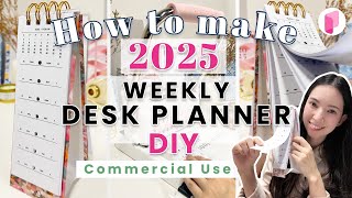 DIY 2025 Weekly Desk Planner  Tutorial [upl. by Margie]