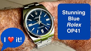 2024 Rolex Oyster Perpetual OP41 bright blue dial review  I LOVE IT [upl. by Raynah]