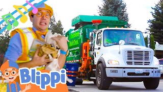 BRAND NEW BLIPPI Garbage Truck Song Heavy Vehicle Songs for Kids [upl. by Anatola]