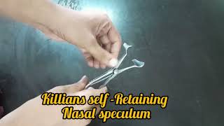 killians self retaining Nasal speculum  Ear Nose Throat Instruments  University Examination ENT [upl. by Angy]