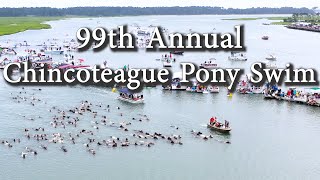 2024 Chincoteague Pony Swim Drone [upl. by Oicelem]