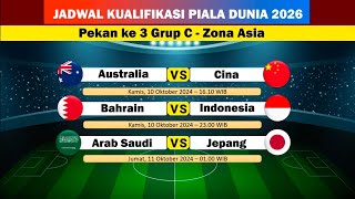 Jadwal Klasemen dan Top Skor  Kualifikasi Piala Dunia 2026 Grup C Zona Asia [upl. by Frum]