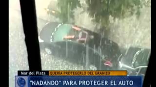 Odisea para salvar su auto del granizo  Telefe Noticias [upl. by Beryl951]