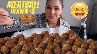 HOW TO MAKE JUICY MEATBALLS 먹방 MUKBANG 신메뉴 Social Eating [upl. by Mukerji]