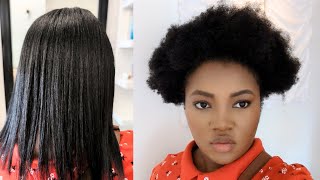 JESSAIE LE LISSAGE NANO INDIEN SUR MES CHEVEUX AFRO chez latelier du lissage à Montréal [upl. by Ahsinek252]