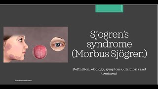 Sjogrens syndrome  Morbus Sjögren Essential medicine [upl. by Blessington974]