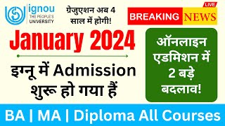 Breaking News IGNOU Admission 2024 January Session is Started  IGNOU New Admission 2024 Last Date [upl. by Lirbaj]