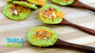 मटर वेजिटेबल और पनीर के पेनकेक्स green peas vegetable and paneer pancakes by Tarla Dalal [upl. by Lerat]