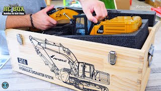 FULL METAL HYDRAULIC RC EXCAVATOR G101H YELLOW FROM AMEWI UNBOXING [upl. by Siulesoj]