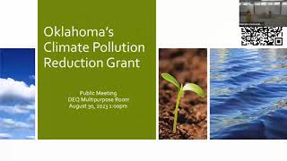 Oklahoma Climate Pollution Reduction Grant CPRGOK August 30 2023 Informational Public Meeting [upl. by Alegnaed898]