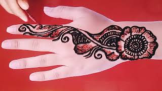 Easy shaded Arabic mehndi design for back hand mehndi design viral mehndi design 2024 [upl. by Dyun]