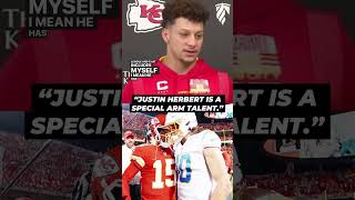 Patrick Mahomes gives Justin Herbert props 👏 [upl. by Siblee640]