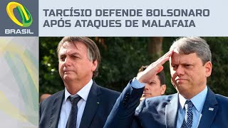 Tarcísio sai em defesa de Bolsonaro após ataques de Malafaia quotNossa maior liderança políticaquot [upl. by Zeuqram782]