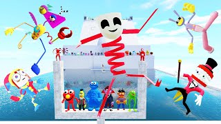 ❄ SNOWSLIDE AMAZING DIGITAL CIRCUS POMNI CAINE ELMO BANANA SMURF CAT SPARTAN KICKING in Garrys Mod [upl. by Ranie]