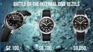 Longines Legend IWC Aquatimer JLC Polaris  Battle of the internal dive bezels [upl. by Bala]