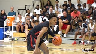 Jalen Lecques Little Brother Dasean Shows OUT  The Peach Jam vs Emoni Bates [upl. by Ennagrom8]