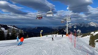 Skigebiet Saalbach Skifahren⛷️  Hinterglemm Leogang Fieberbrunn Tirol Österreich [upl. by Yennaiv]