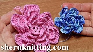 Crochet Fluffy Flower Part 2 of 2 Crochet Flower Around [upl. by Akimik]