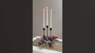 Transform a boring candlestick into festive decor for the holidays 🕯️shorts diy christmas [upl. by Nymassej]